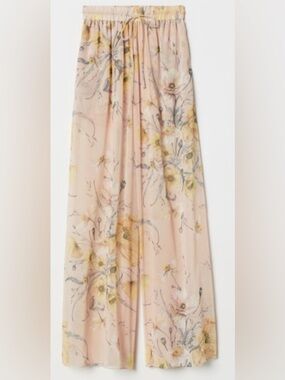 H&M Floral Bohemian Wide Leg Sheer Pants